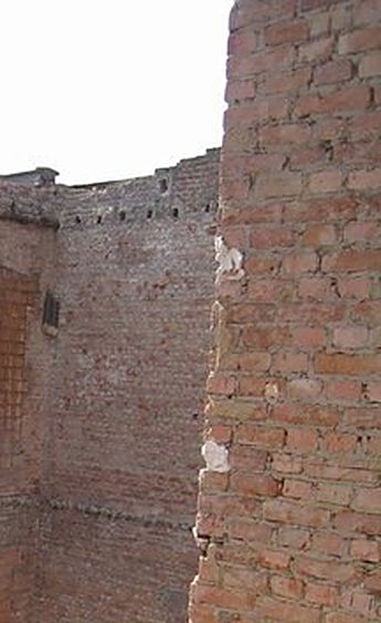 Exposed historic brick wall